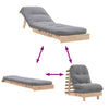 futon med madras 60x206x11 cm massivt fyrretræ