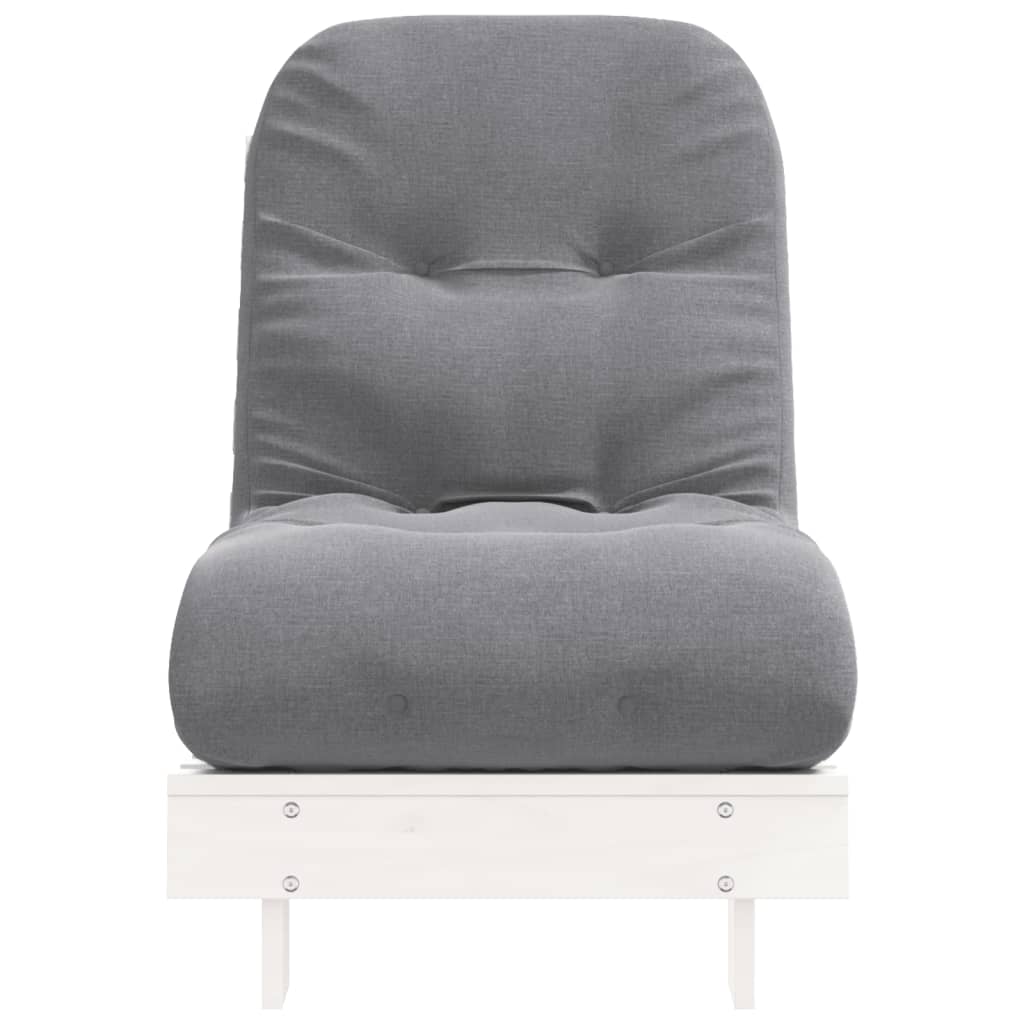 futon med madras 60x206x11 cm massivt fyrretræ hvid