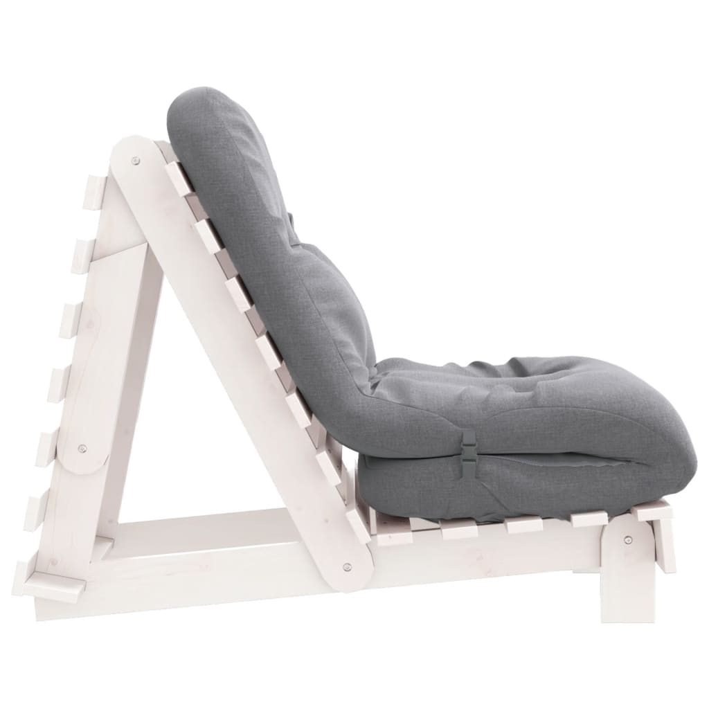 futon med madras 60x206x11 cm massivt fyrretræ hvid