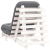futon med madras 60x206x11 cm massivt fyrretræ hvid