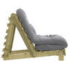 futon med madras 60x206x11 cm massivt fyrretræ