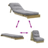 futon med madras 60x206x11 cm massivt fyrretræ