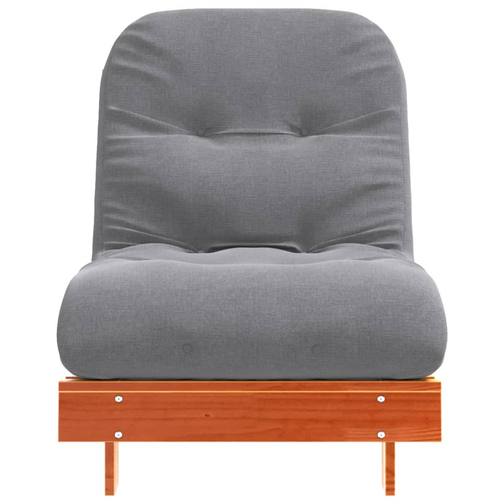 futon med madras 70x206x11 cm massivt fyrretræ gyldenbrun