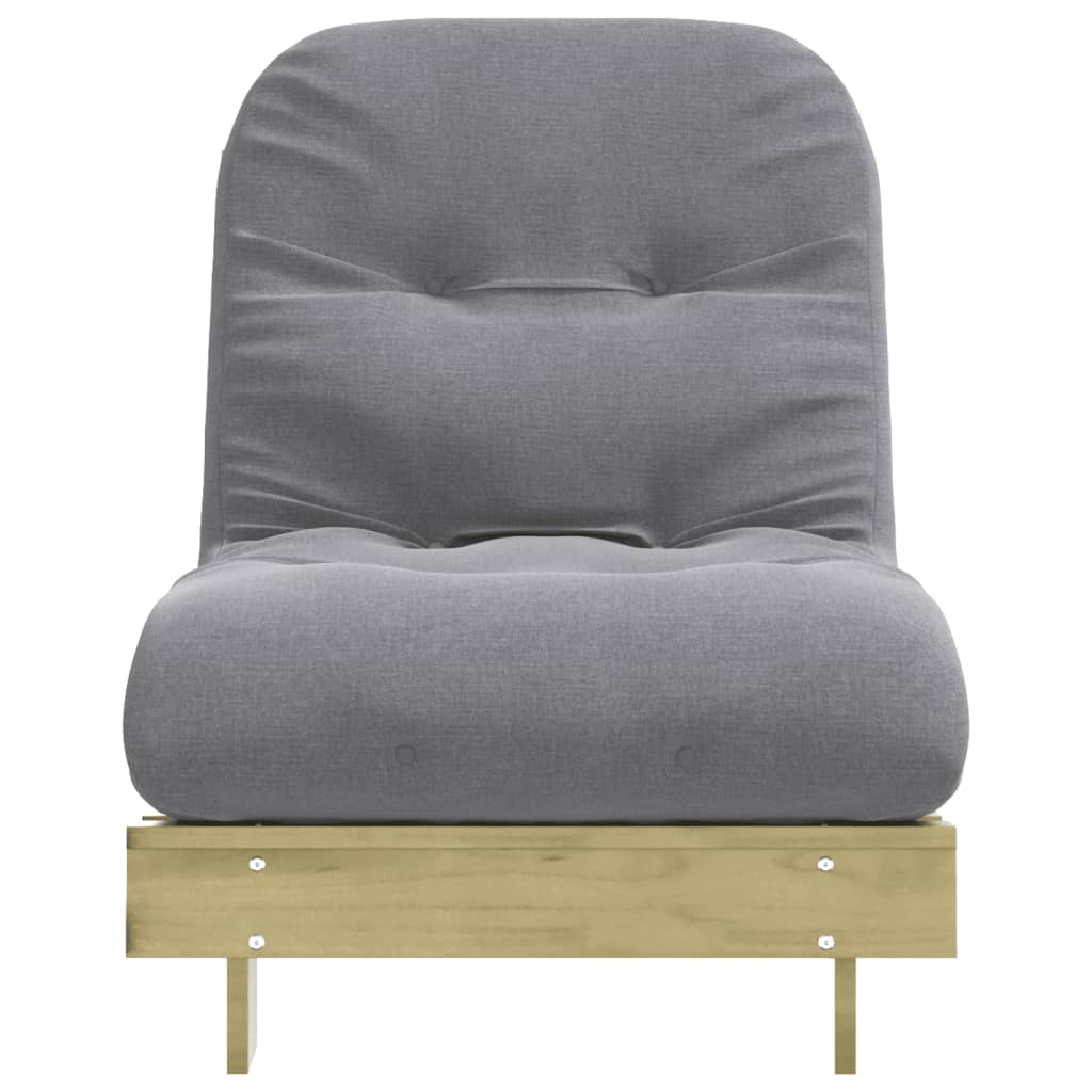 futon med madras 70x206x11 cm imprægneret fyrretræ