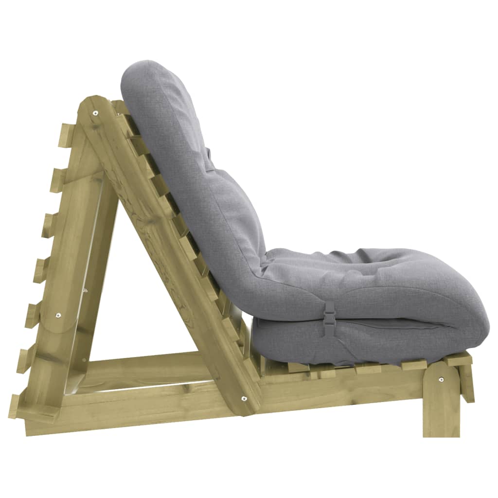 futon med madras 70x206x11 cm imprægneret fyrretræ
