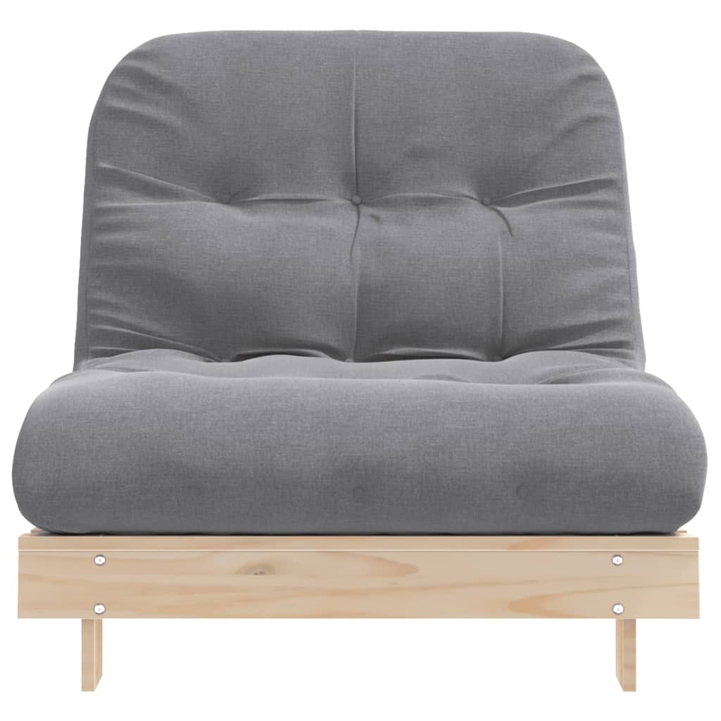 futon med madras 80x206x11 cm massivt fyrretræ