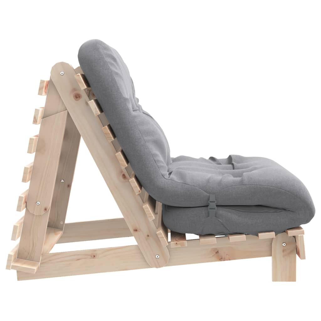 futon med madras 80x206x11 cm massivt fyrretræ