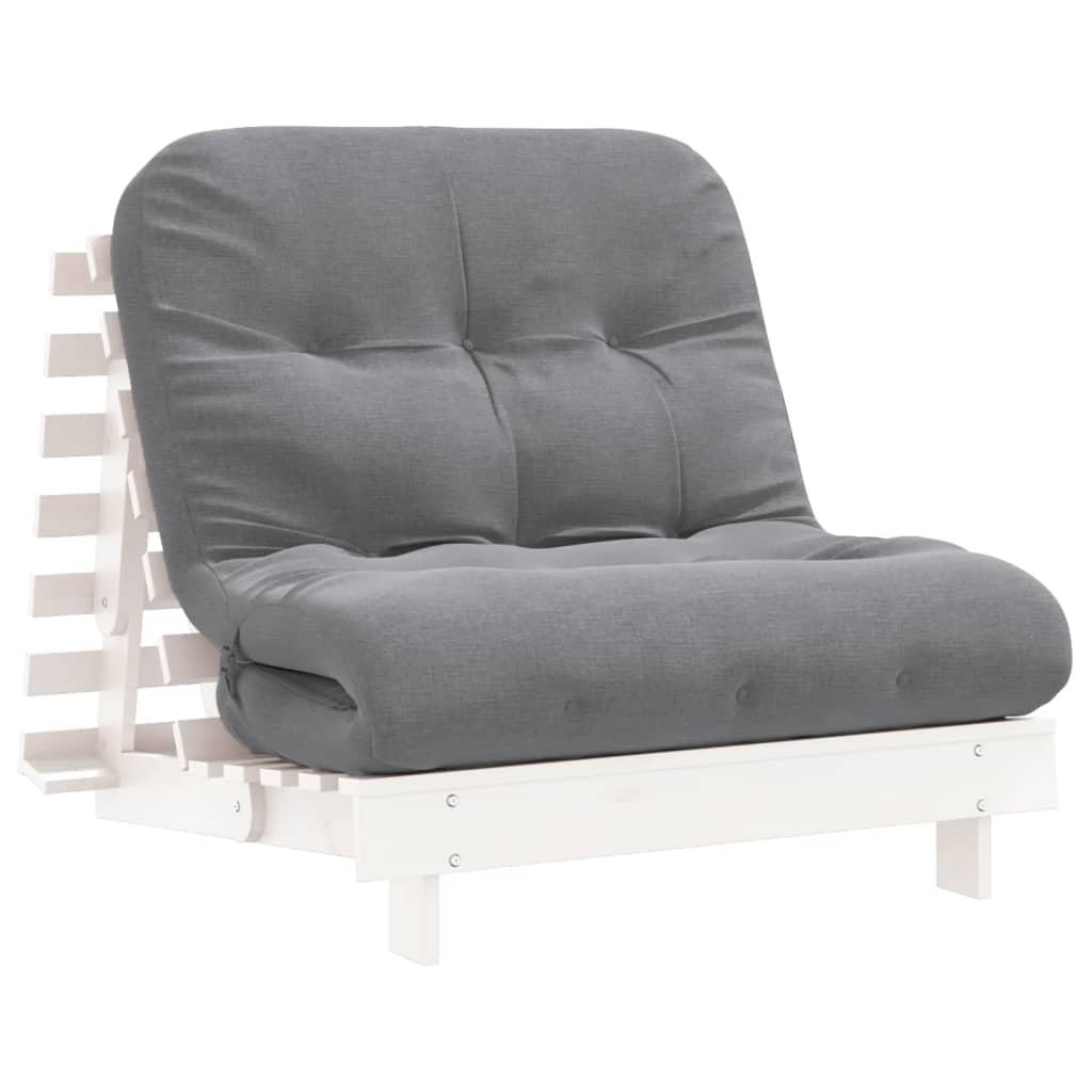 futon med madras 80x206x11 cm massivt fyrretræ