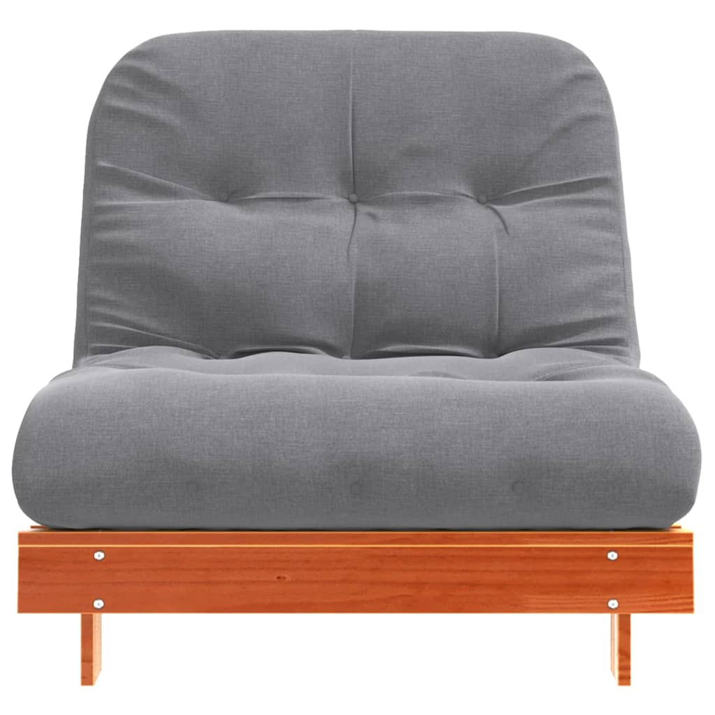 futon med madras 80x206x11 cm massivt fyrretræ