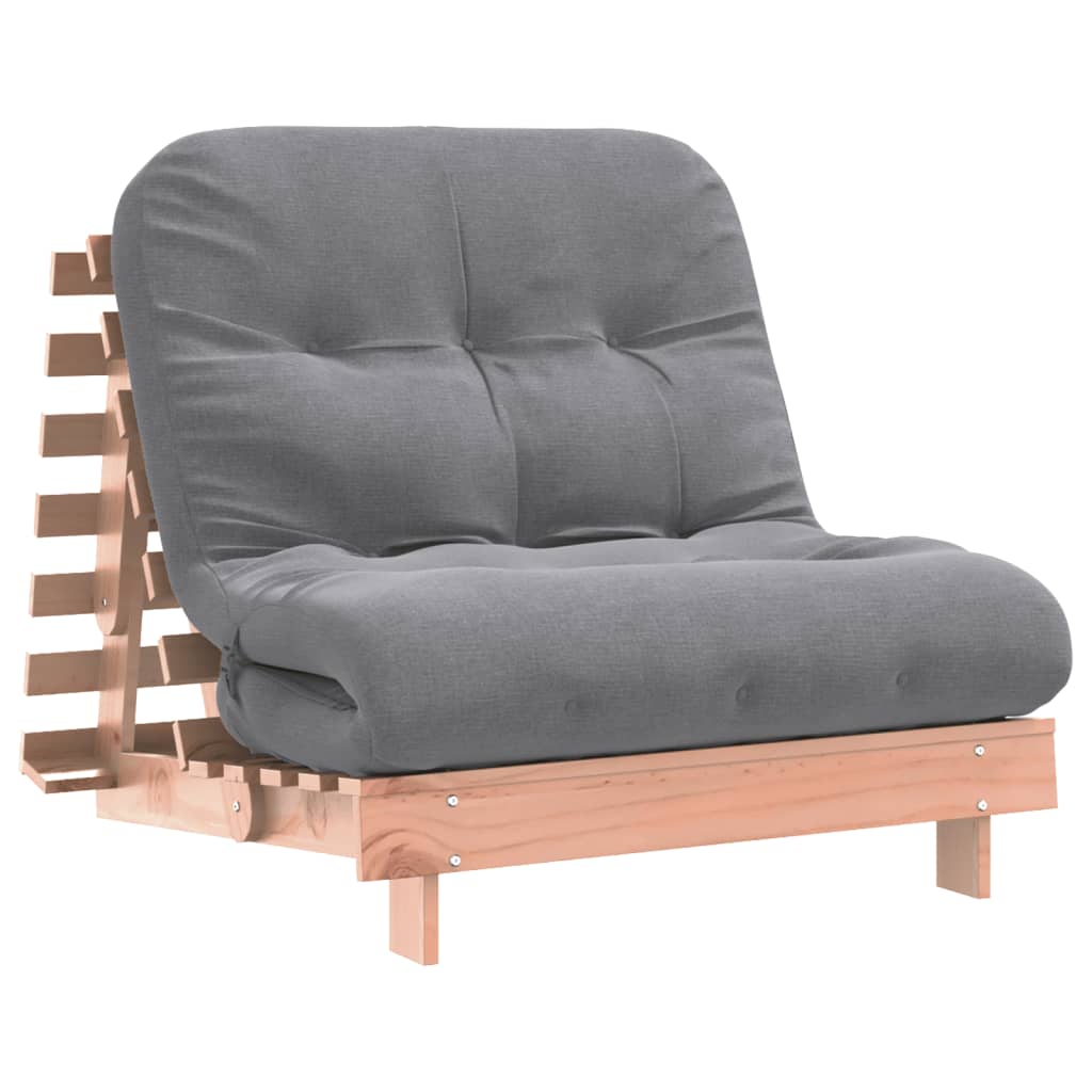 futon med madras 80x206x11 cm massivt fyrretræ