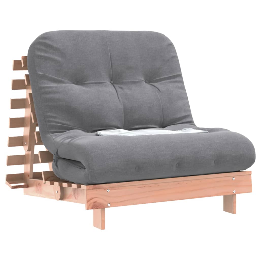 futon med madras 80x206x11 cm massivt fyrretræ