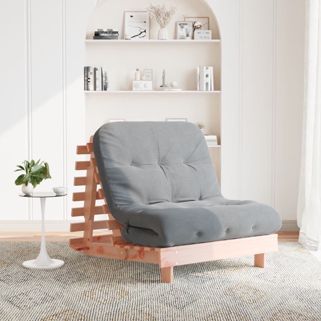 futon med madras 80x206x11 cm massivt fyrretræ
