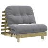 futon med madras 80x206x11 cm massivt fyrretræ