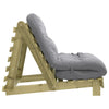 futon med madras 80x206x11 cm massivt fyrretræ