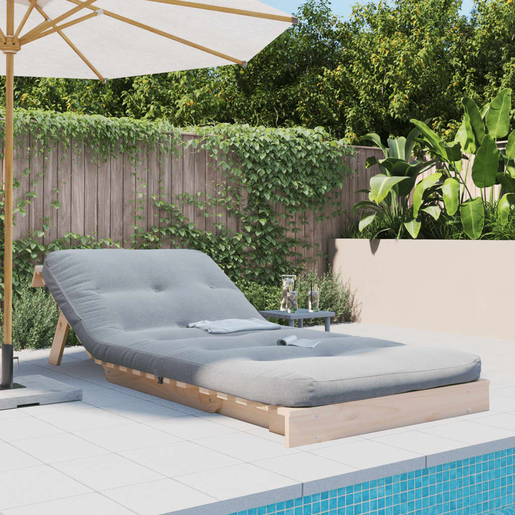 futon med madras 90x206x11 cm massivt fyrretræ