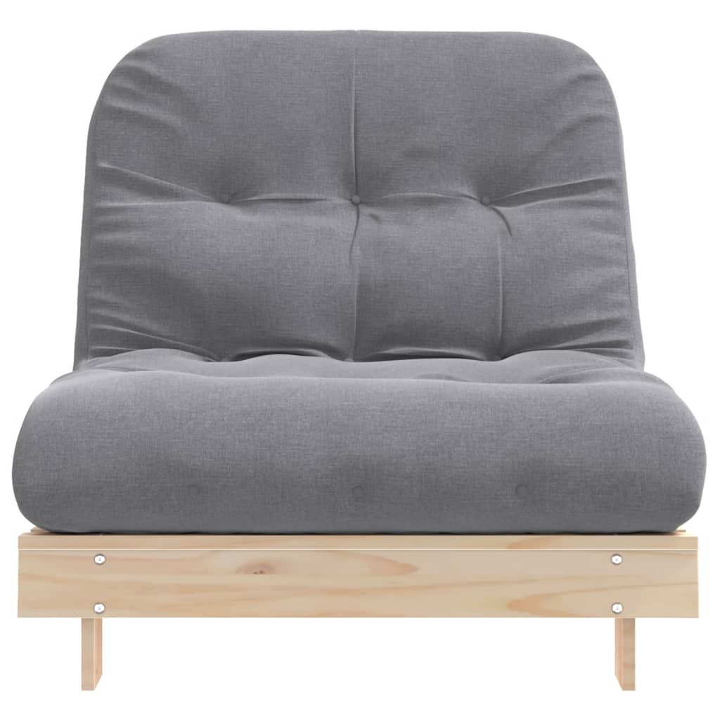 futon med madras 90x206x11 cm massivt fyrretræ