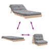futon med madras 90x206x11 cm massivt fyrretræ