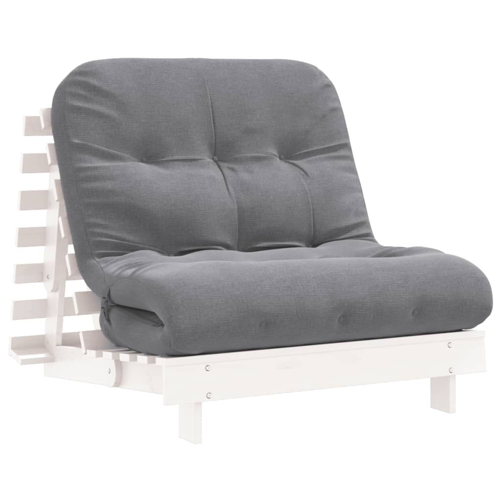 futon med madras 90x206x11 cm massivt fyrretræ