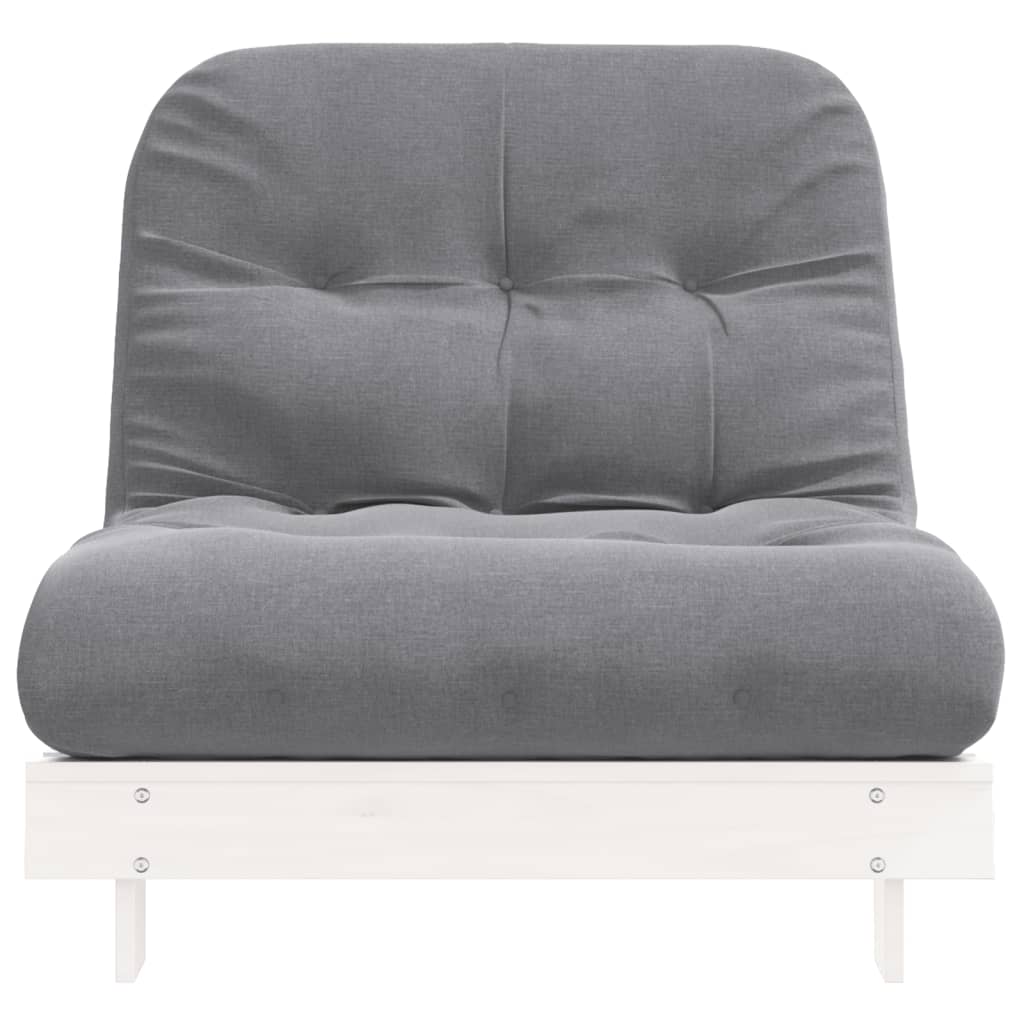 futon med madras 90x206x11 cm massivt fyrretræ