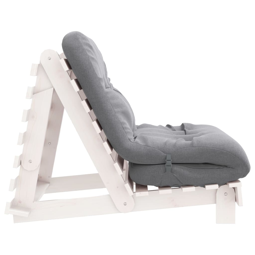 futon med madras 90x206x11 cm massivt fyrretræ