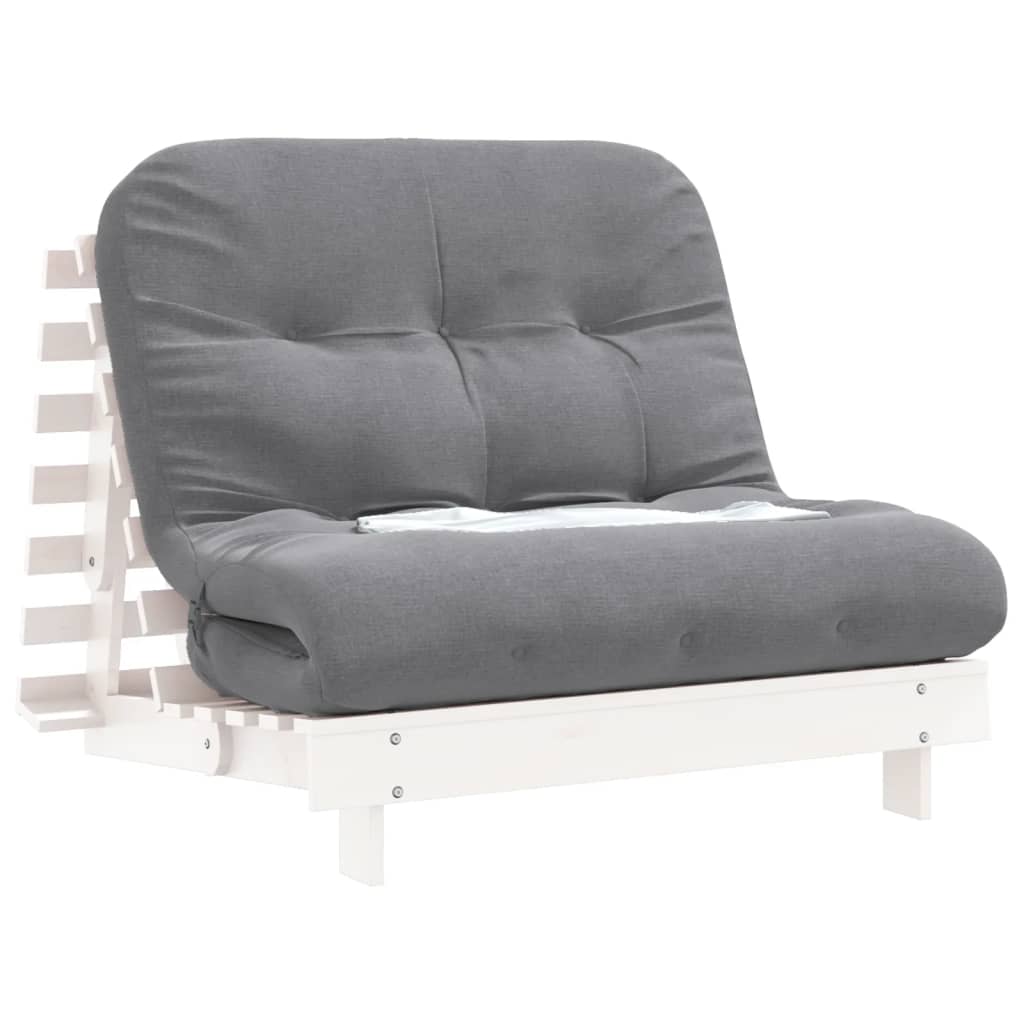 futon med madras 100x206x11 cm massivt fyrretræ