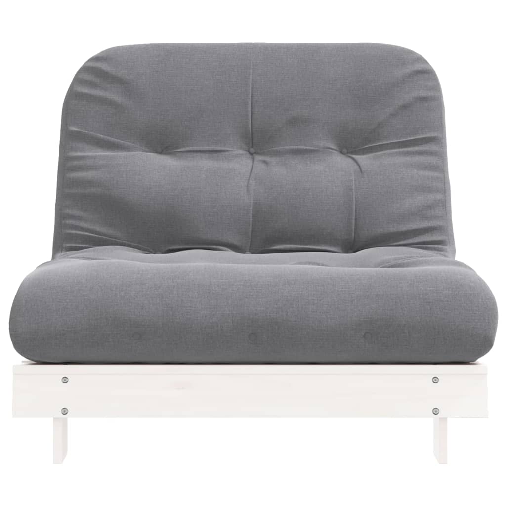 futon med madras 100x206x11 cm massivt fyrretræ
