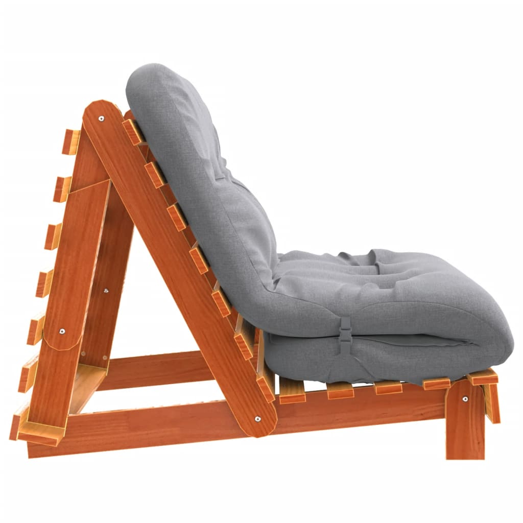 futon med madras 100x206x11 cm massivt fyrretræ