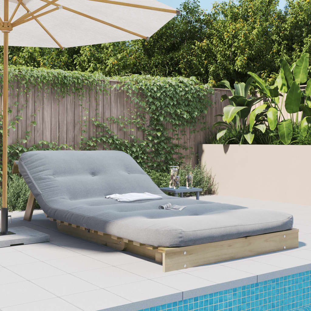 futon med madras 100x206x11 cm massivt fyrretræ