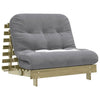 futon med madras 100x206x11 cm massivt fyrretræ
