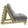futon med madras 100x206x11 cm massivt fyrretræ