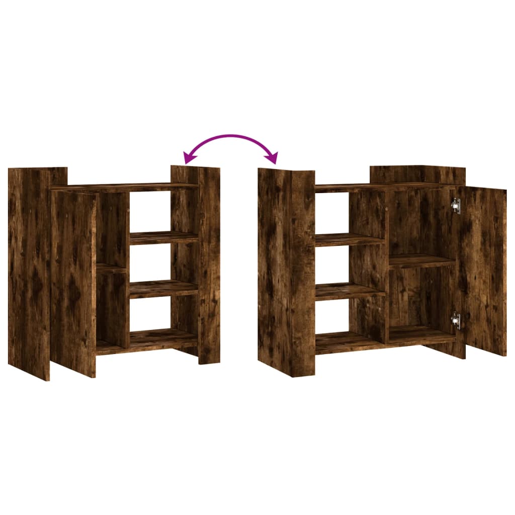 skænk 73,5x35x75 cm konstrueret træ røget egetræsfarve