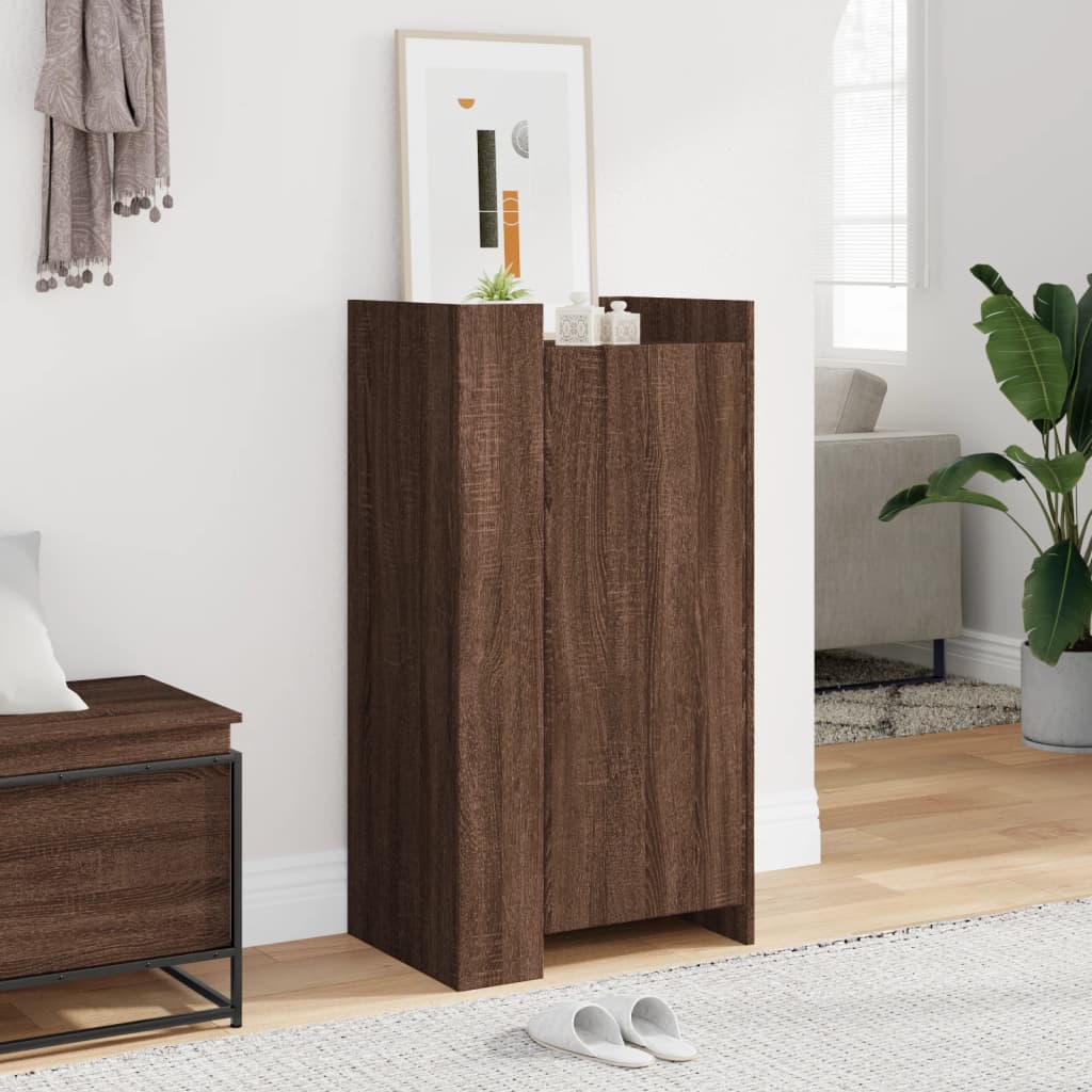 skoskab 52x37,5x100 cm konstrueret træ brun egetræsfarve