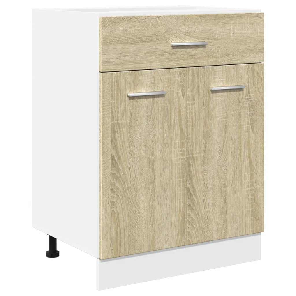 skuffebundskab "Lyon" Sonoma eg 60x46x81,5 cm konstrueret træ