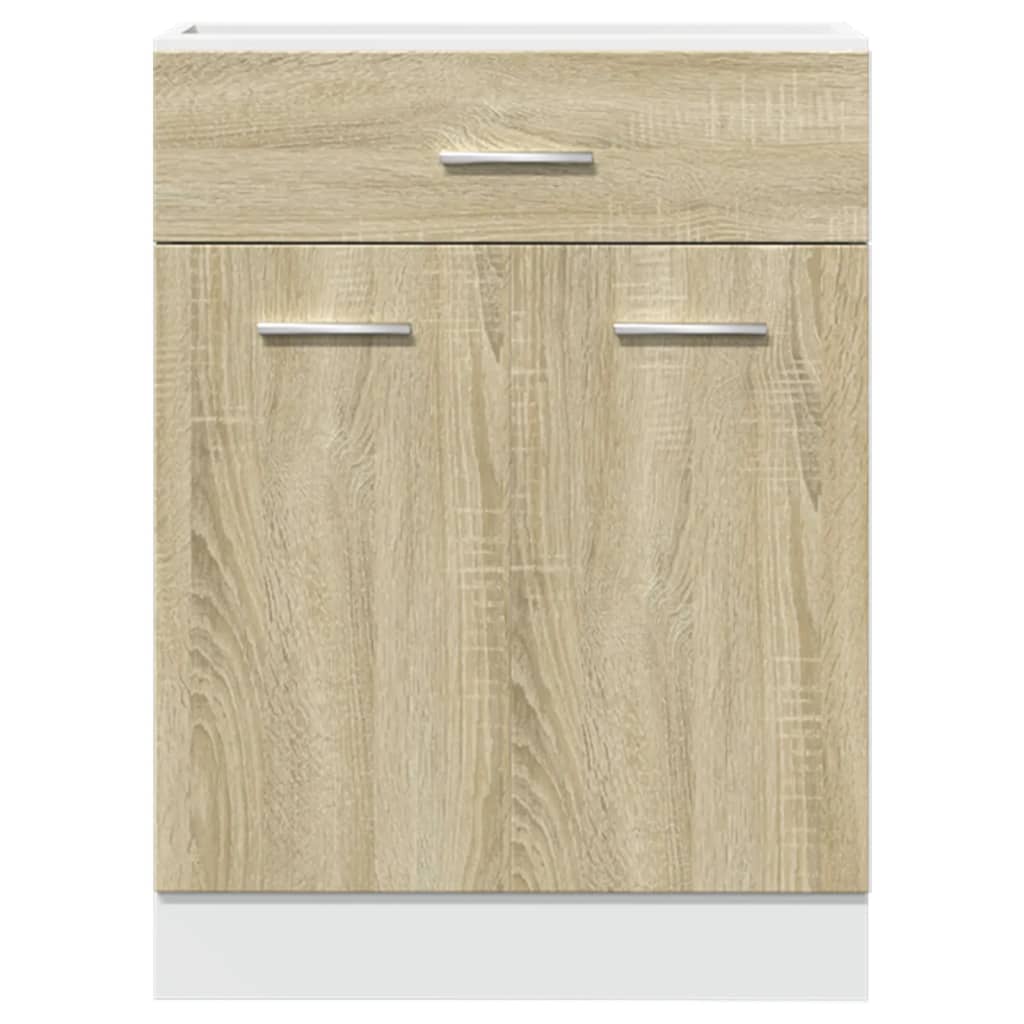 skuffebundskab "Lyon" Sonoma eg 60x46x81,5 cm konstrueret træ