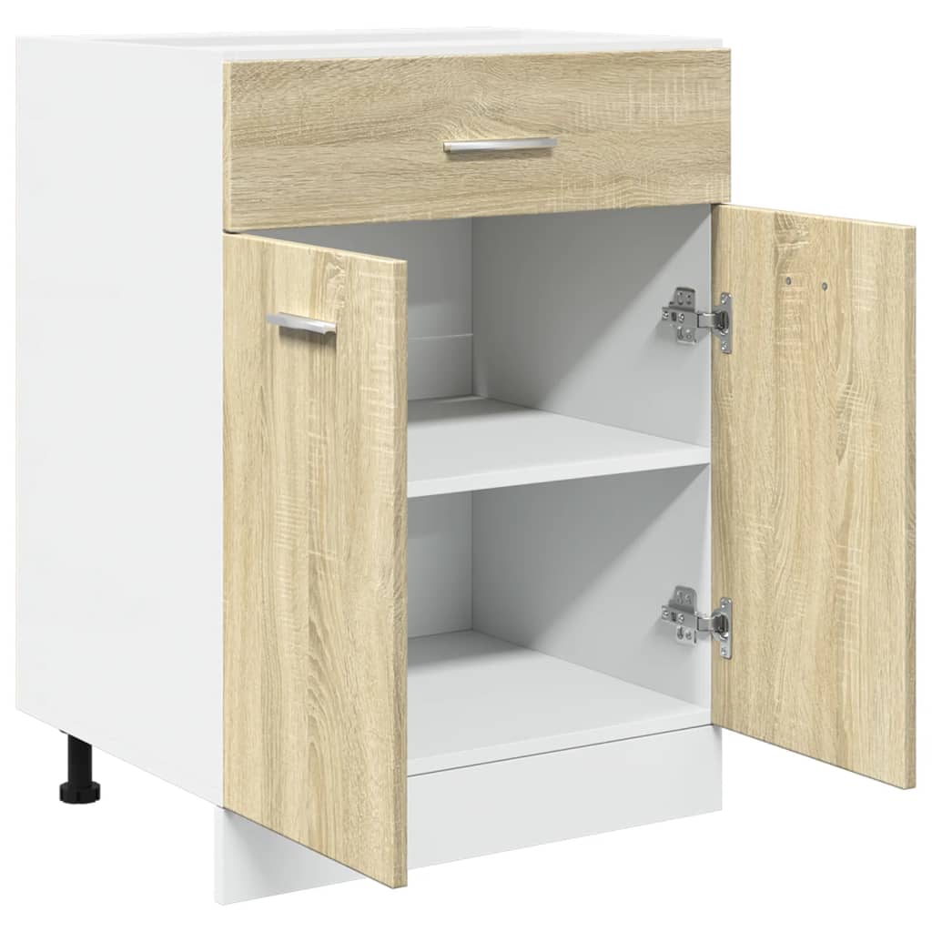 skuffebundskab "Lyon" Sonoma eg 60x46x81,5 cm konstrueret træ