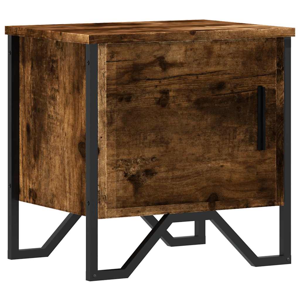 sengebord 40x30x40 cm konstrueret træ røget egetræsfarve
