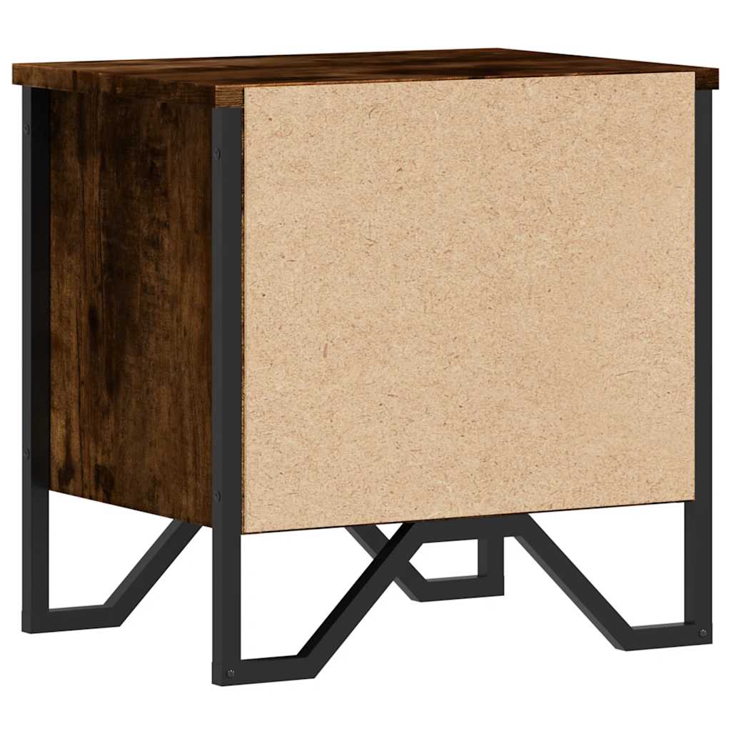 sengebord 40x30x40 cm konstrueret træ røget egetræsfarve