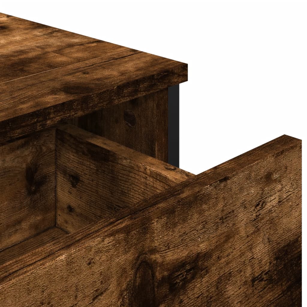 skænk 97x32,5x74,5 cm konstrueret træ røget egetræsfarve