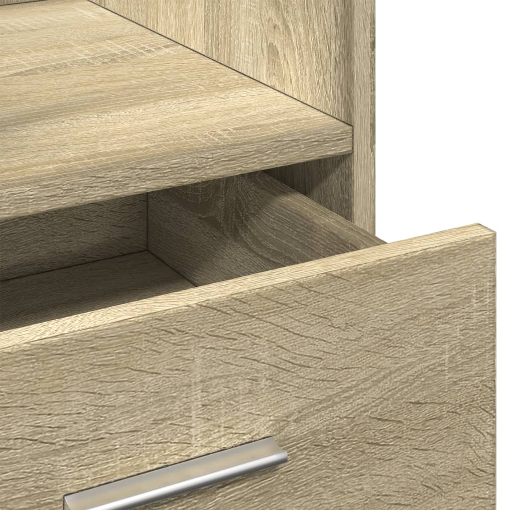 talerstol med hjul skuffe 55x55x107cm konstrueret træ sonoma eg