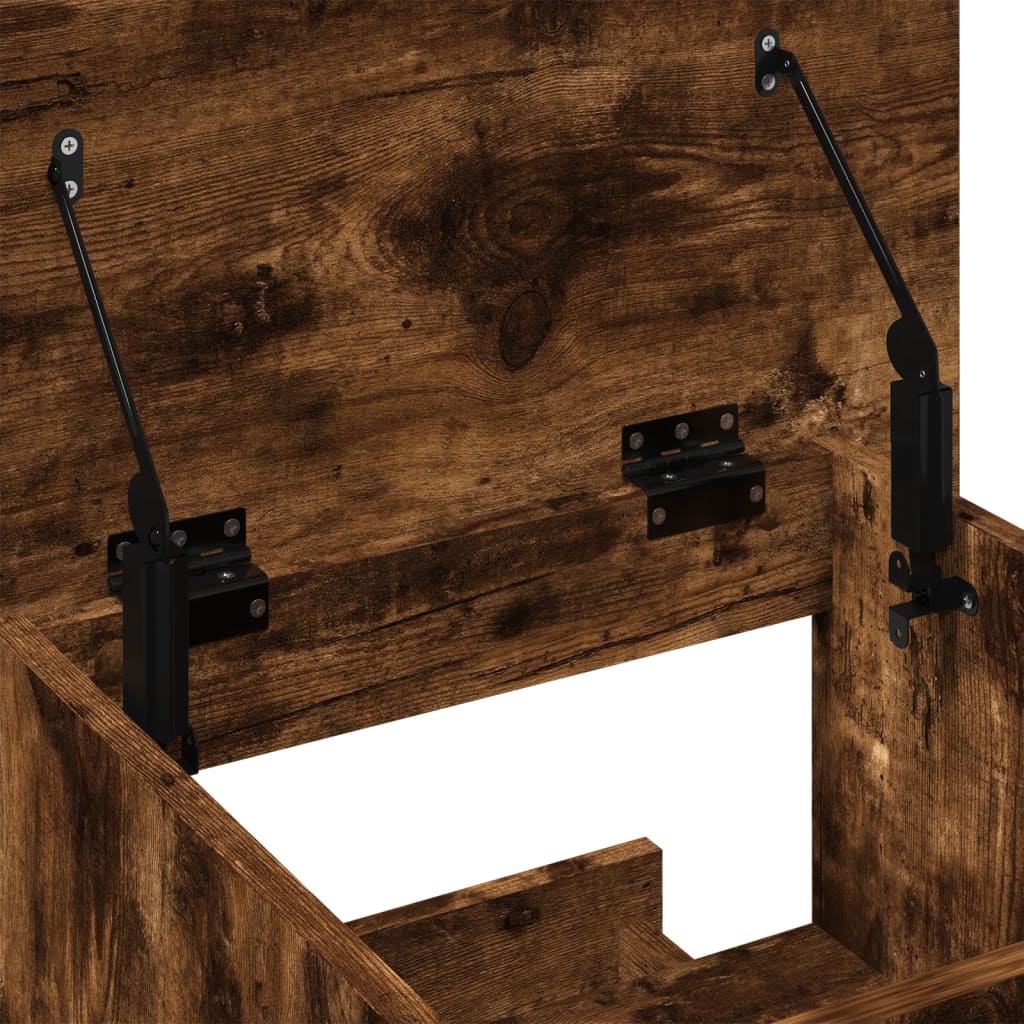 talerstol med hjul skuffe 55x55x107 cm konstrueret træ røget eg