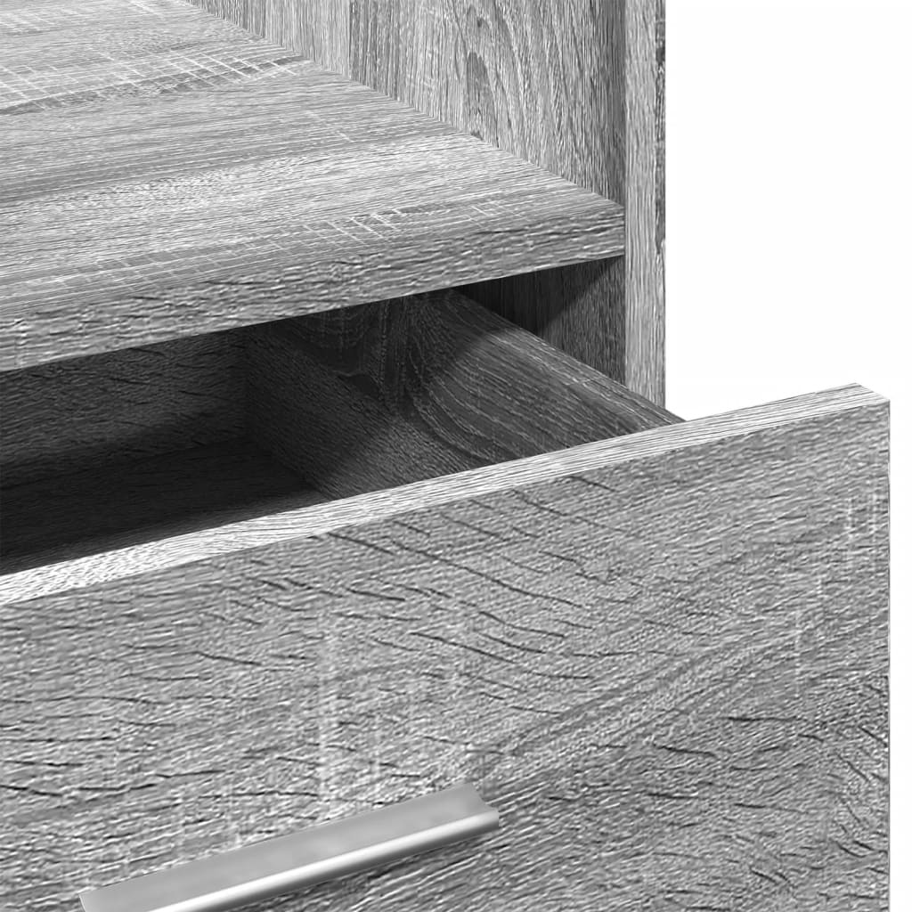 talerstol med hjul og skuffe 55x55x107 cm konstrueret træ