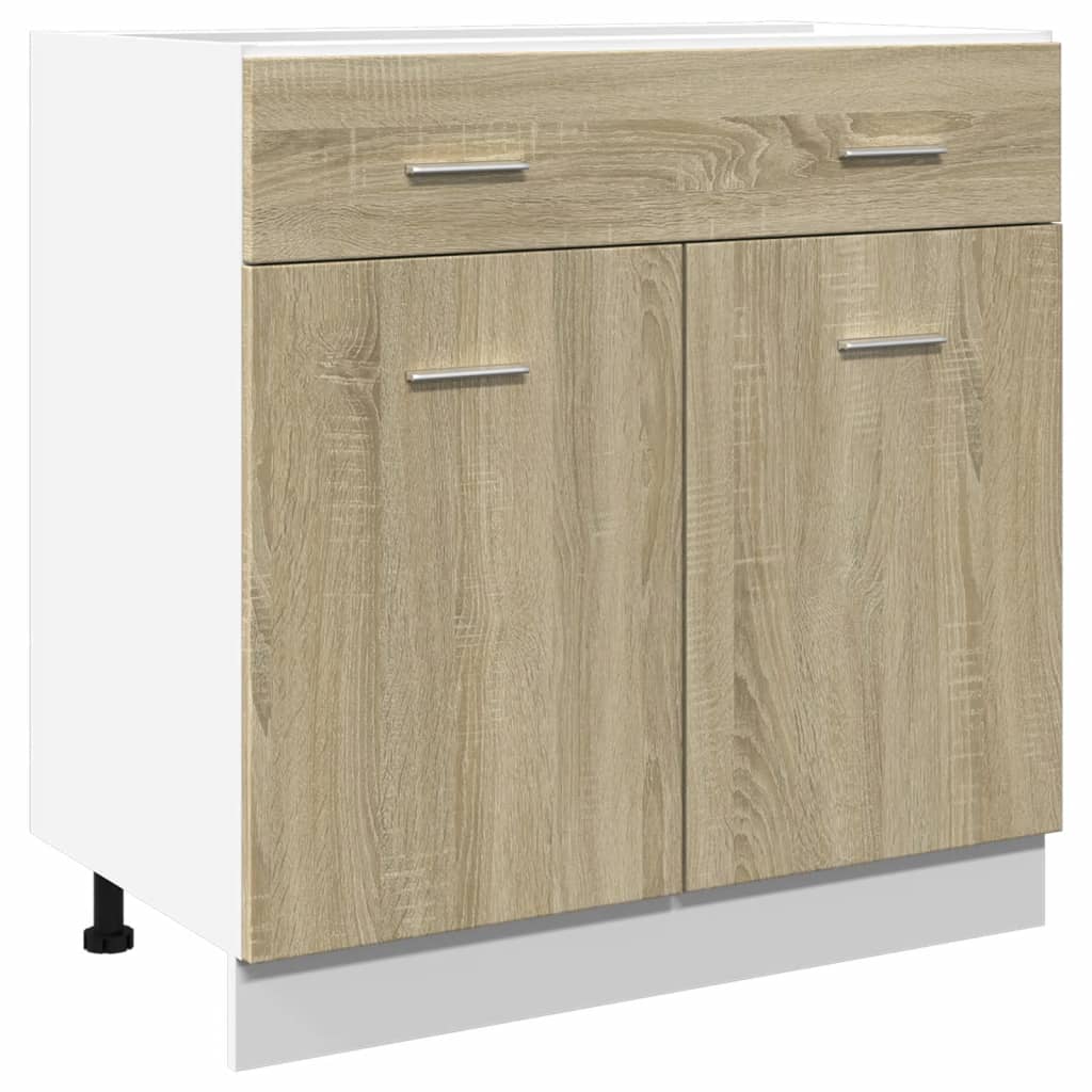 skuffebundskab "Lyon" Sonoma eg 80x46x81,5 cm konstrueret træ