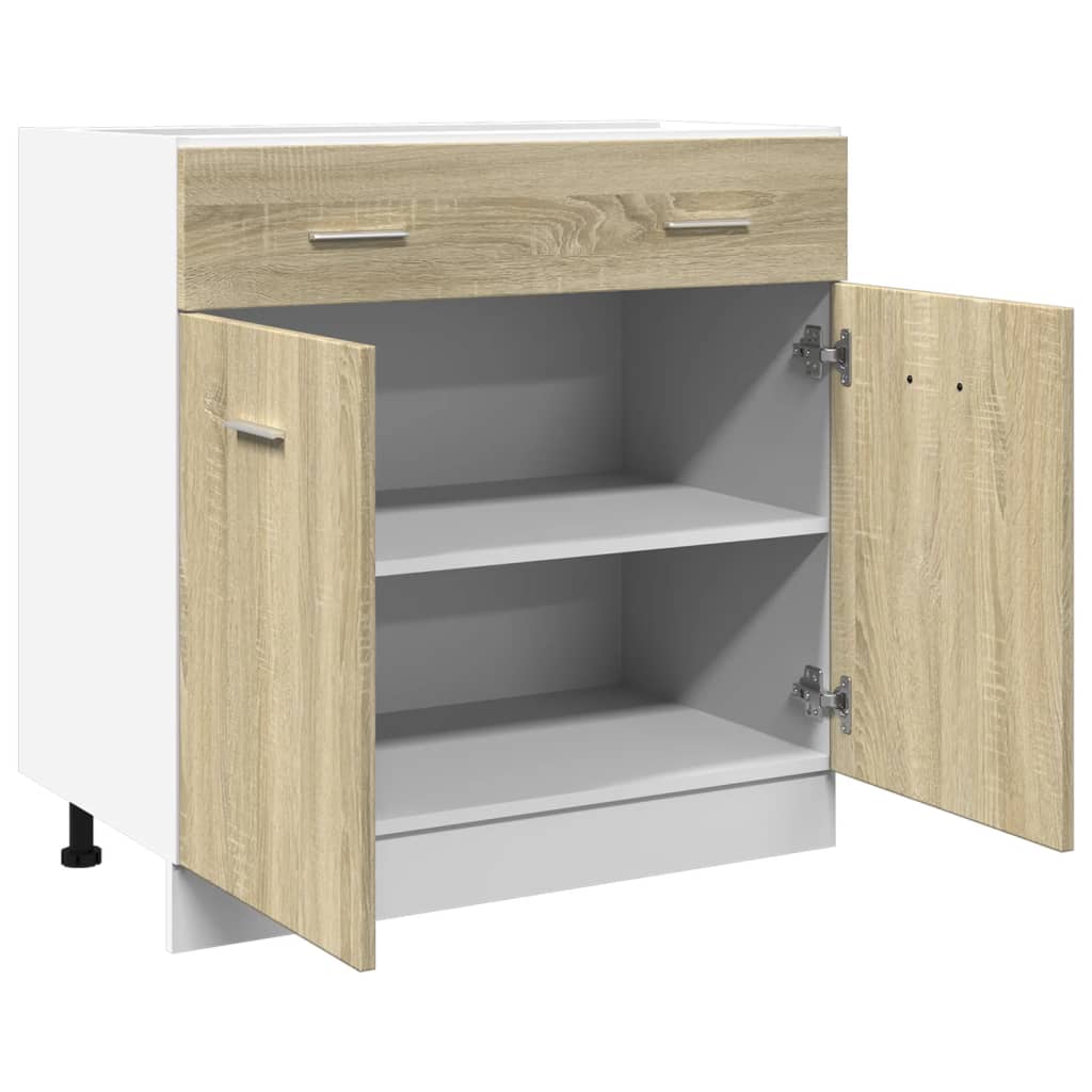 skuffebundskab "Lyon" Sonoma eg 80x46x81,5 cm konstrueret træ