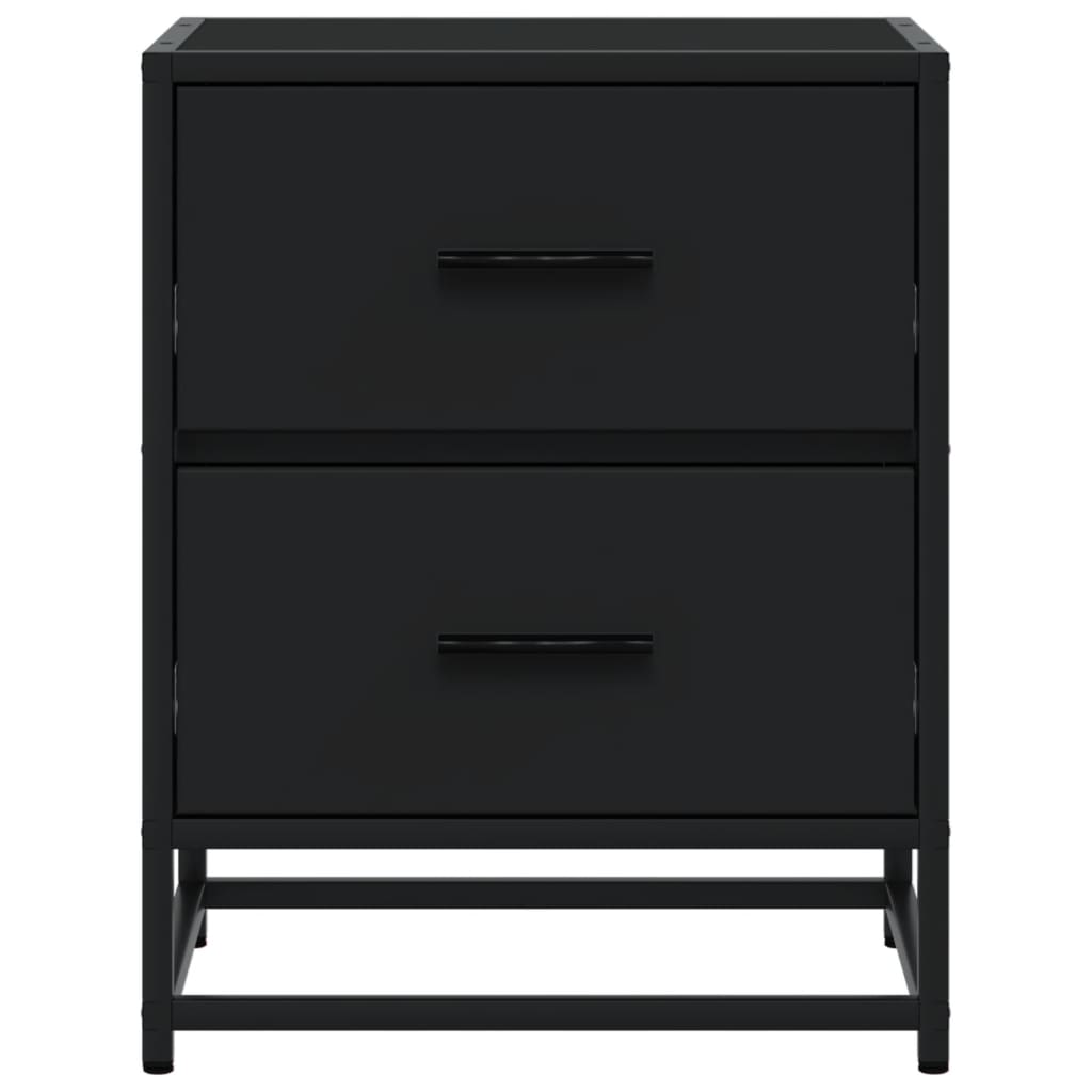 sengeskabe 2 stk. 40x31x50 cm konstrueret træ sort