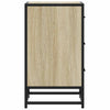 sengebord 40x34,5x60 cm konstrueret træ og metal sonoma-eg