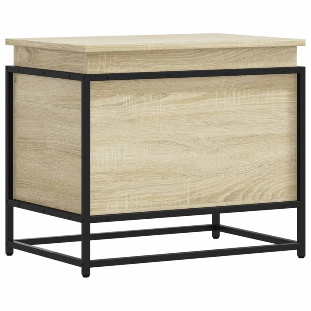opbevaringsboks med låg 60x40x51,5 cm konstrueret træ sonoma-eg