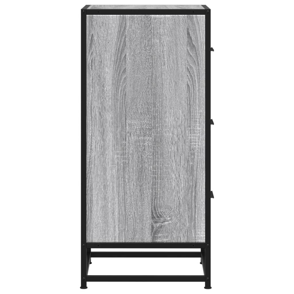 skab 35,5x35x76 cm konstrueret træ og metal grå sonoma-eg