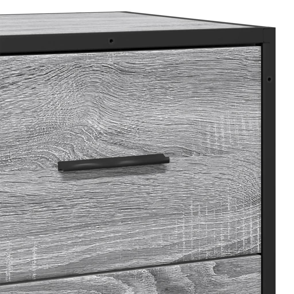 skab 35,5x35x76 cm konstrueret træ og metal grå sonoma-eg