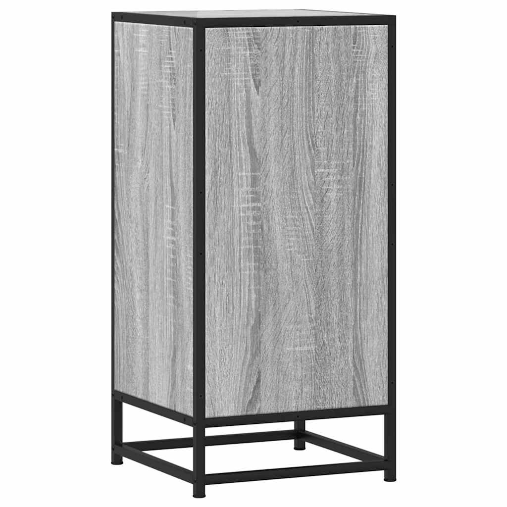 skab 35,5x35x76 cm konstrueret træ og metal grå sonoma-eg