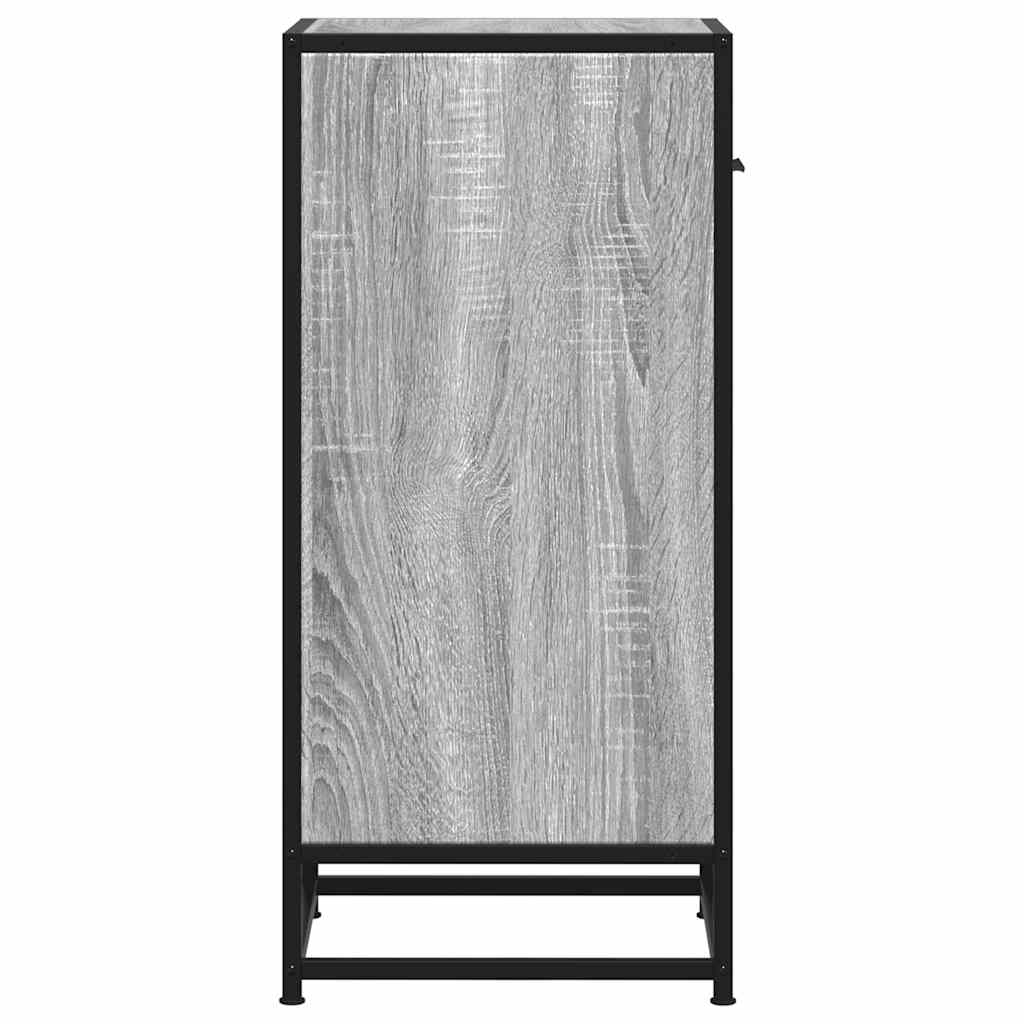 skab 35,5x35x76 cm konstrueret træ og metal grå sonoma-eg